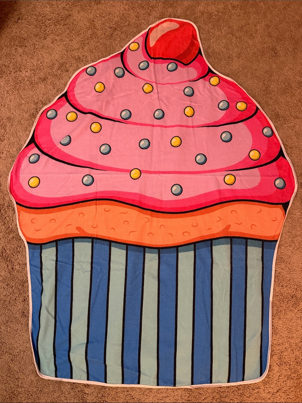 Pink Cupcake Beach Towel